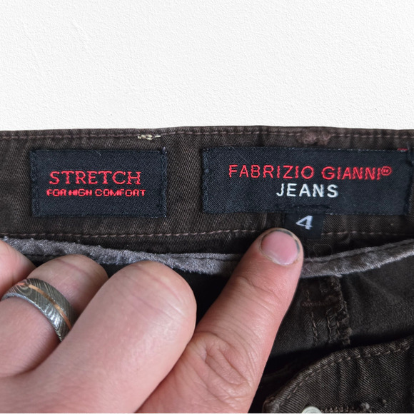 Y2K Fabrizio Gianni Brown Bootcut Stretch Jeans Size 4 Mid Rise Vintage 2000s - Picture 4 of 7
